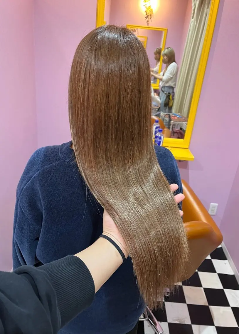 ロング エクステ シール＋ちび編み込み エクステ/梅田のヘアスタイル