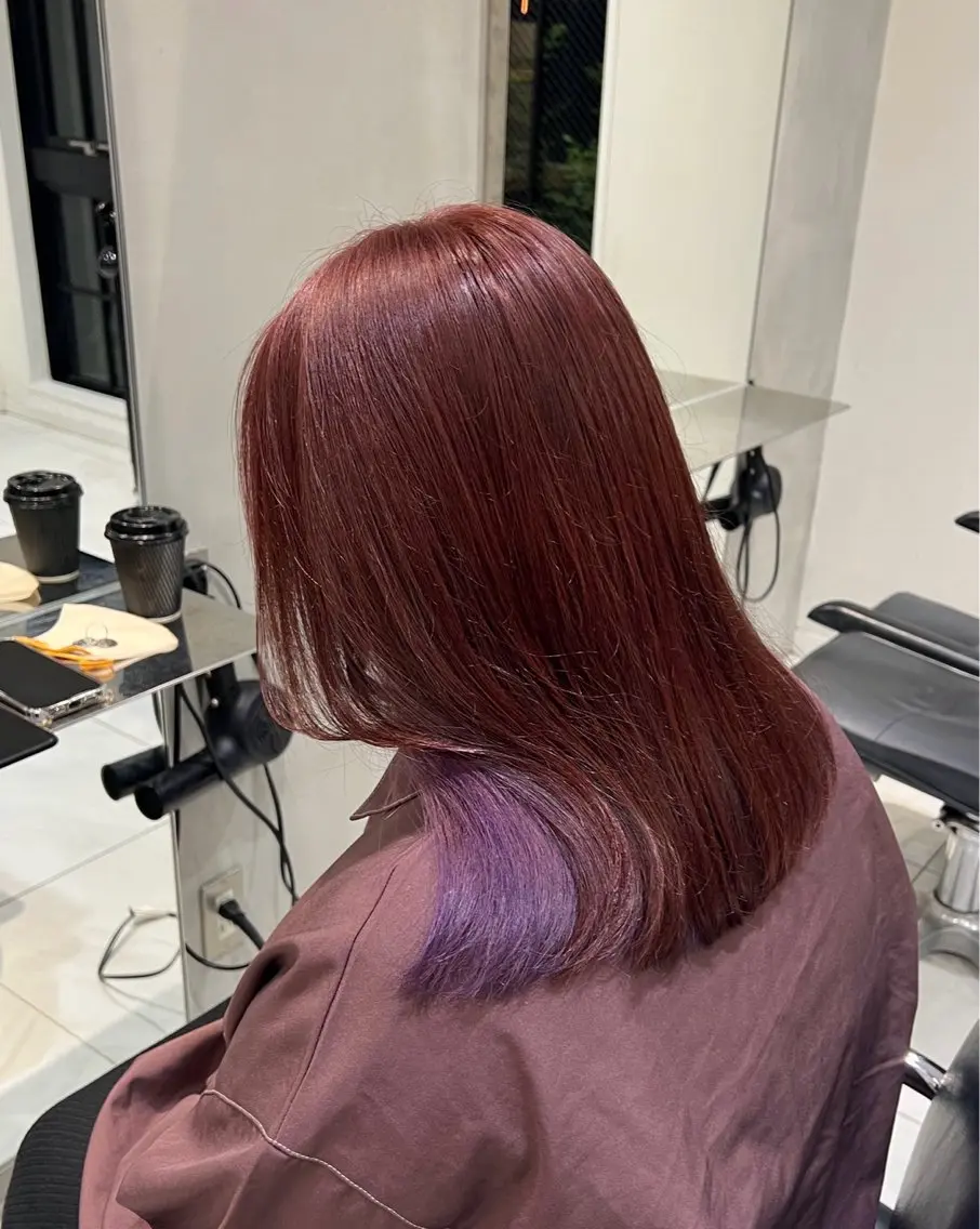 セミロング ヘアカラー トリートメント ヘッドスパ ブリーチ/ブラウン 🤎MIREのヘアスタイル