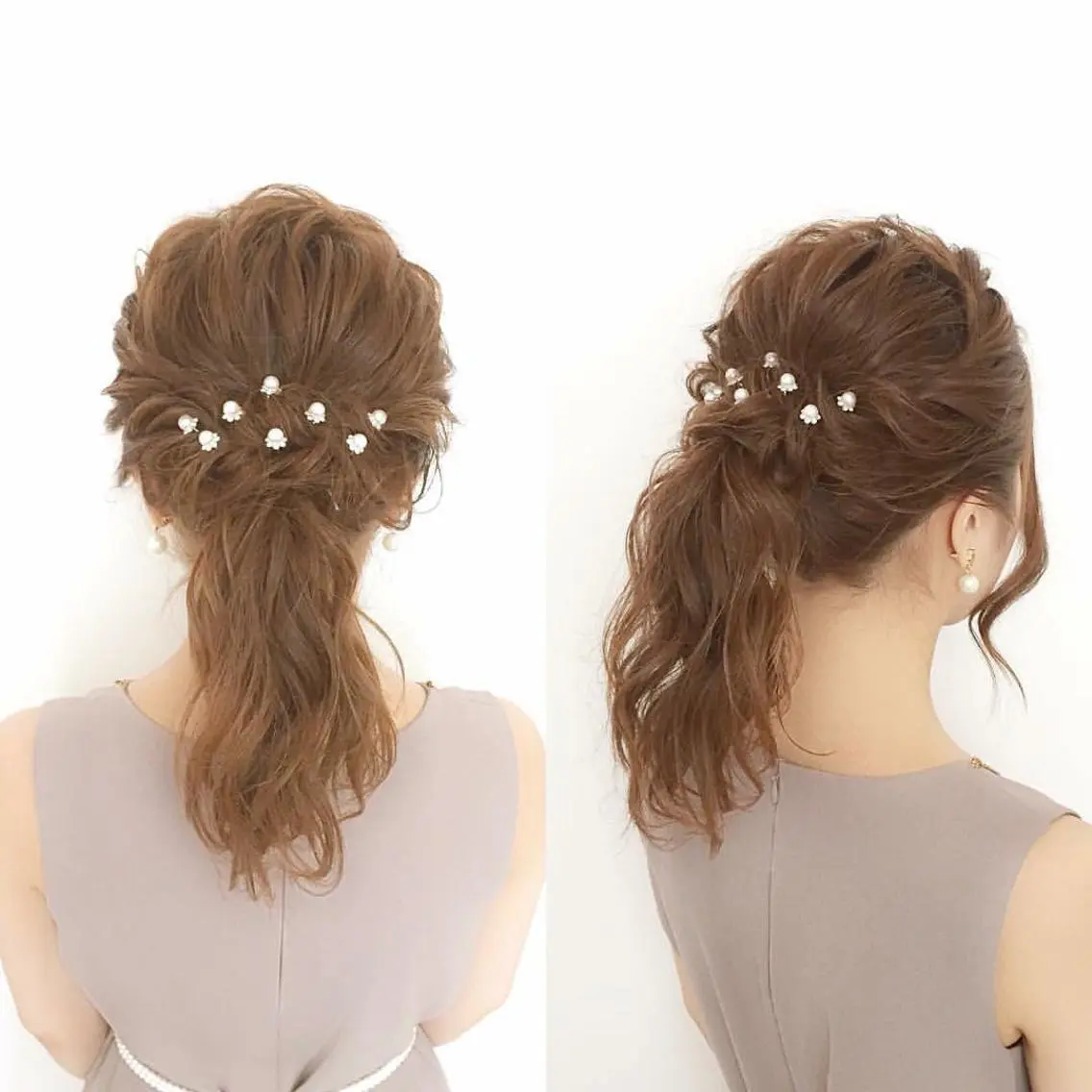 セミロング ヘアアレンジ ヘアセット KANA カナのマツエク・マツパデザイン