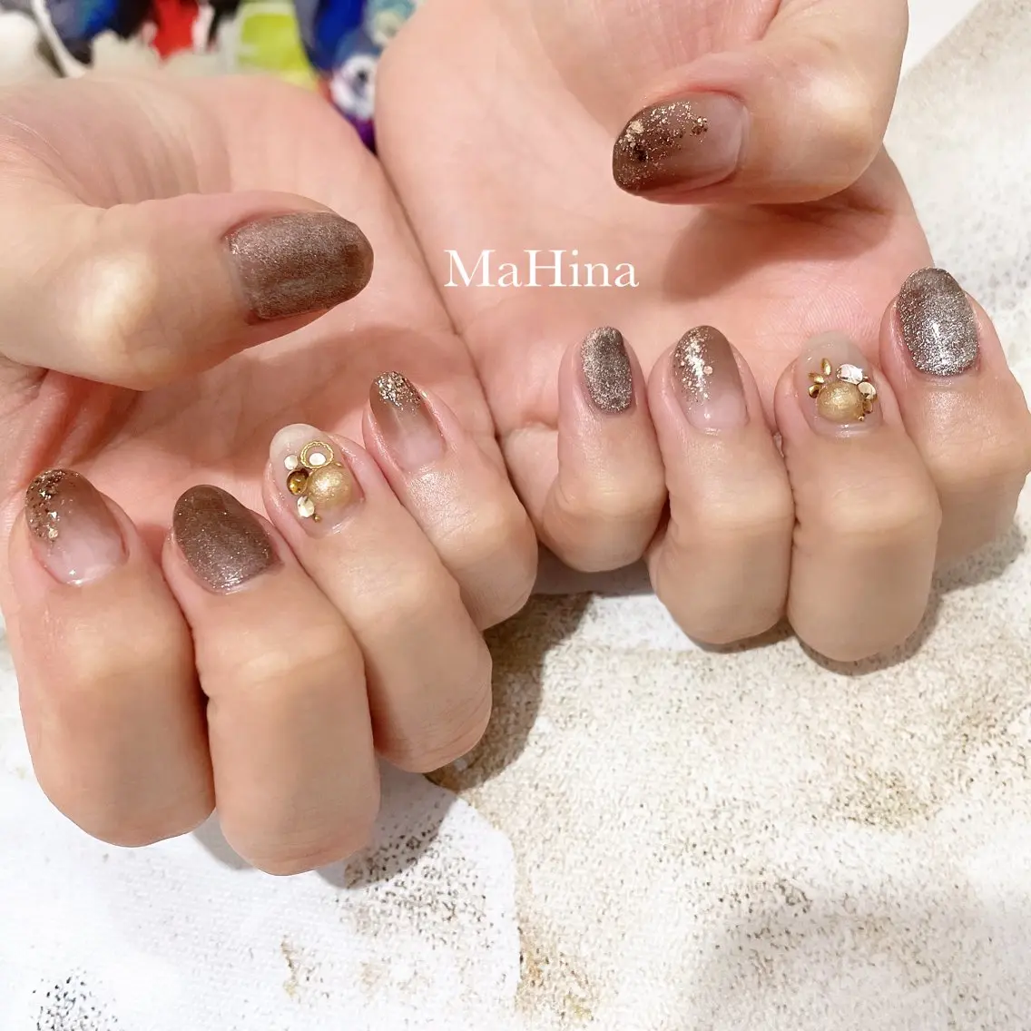 ネイル ニュアンスネイル ハンドネイル Le Vernis MaHina・まひなのネイルデザイン