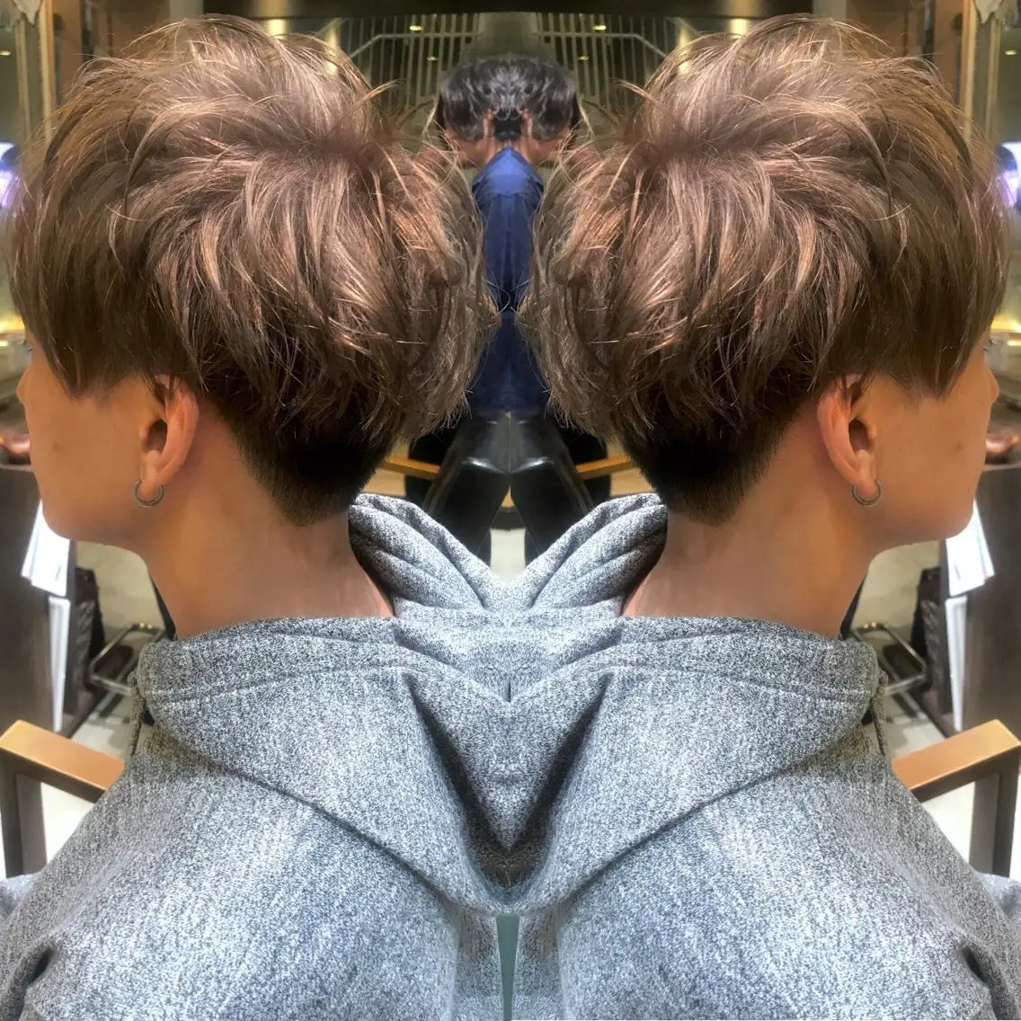 ショート カラー アッシュ シルバー 松村 崇弘のヘアスタイル