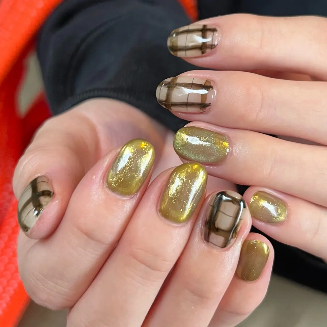 ネイル グリーン ハンドネイル vegh. nail/阿波座のネイルデザイン