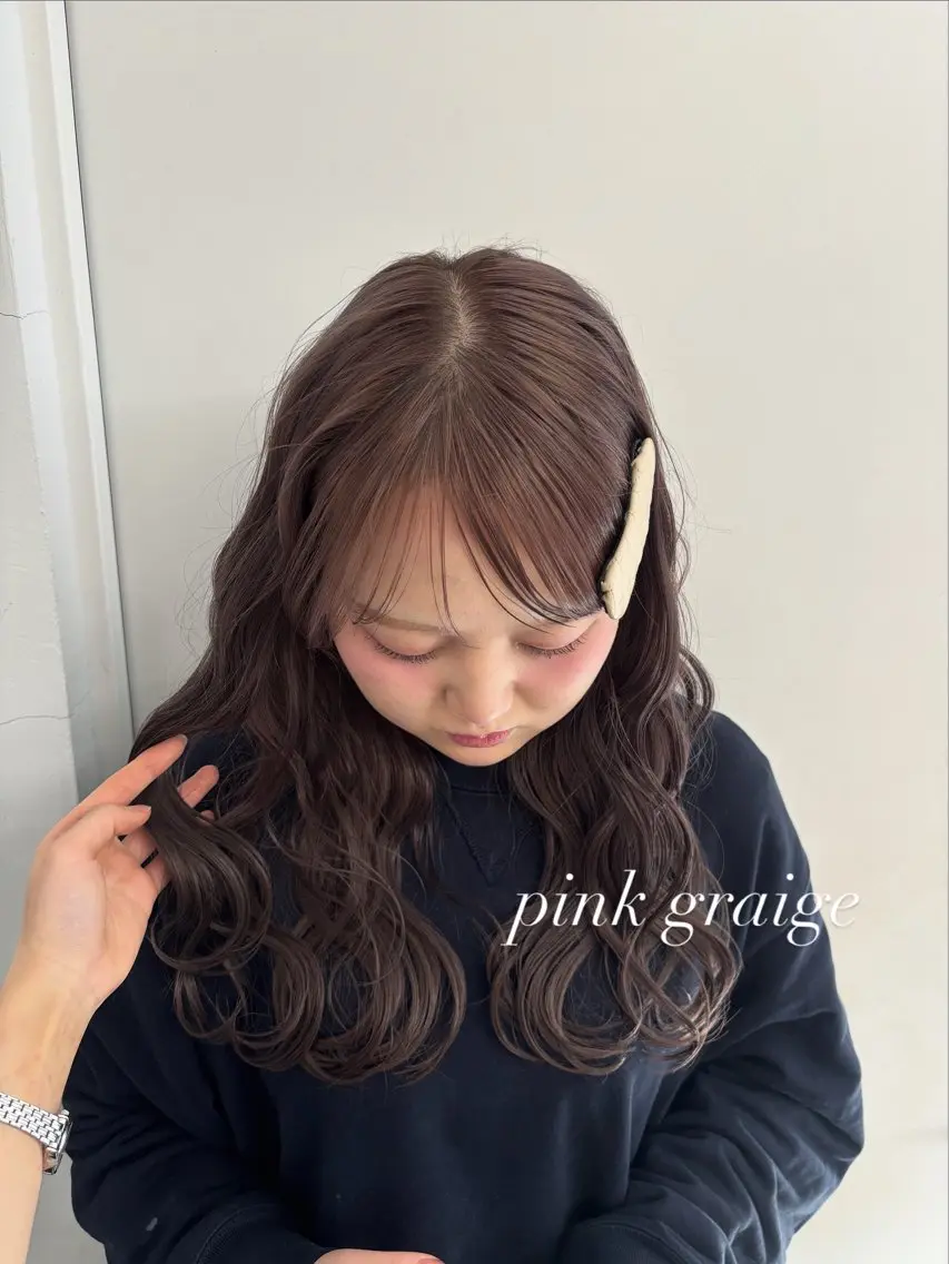 ロング カラー ヘアカラー 【ヤマザキアヤメ】 艶カラー/縮毛矯正のヘアスタイル