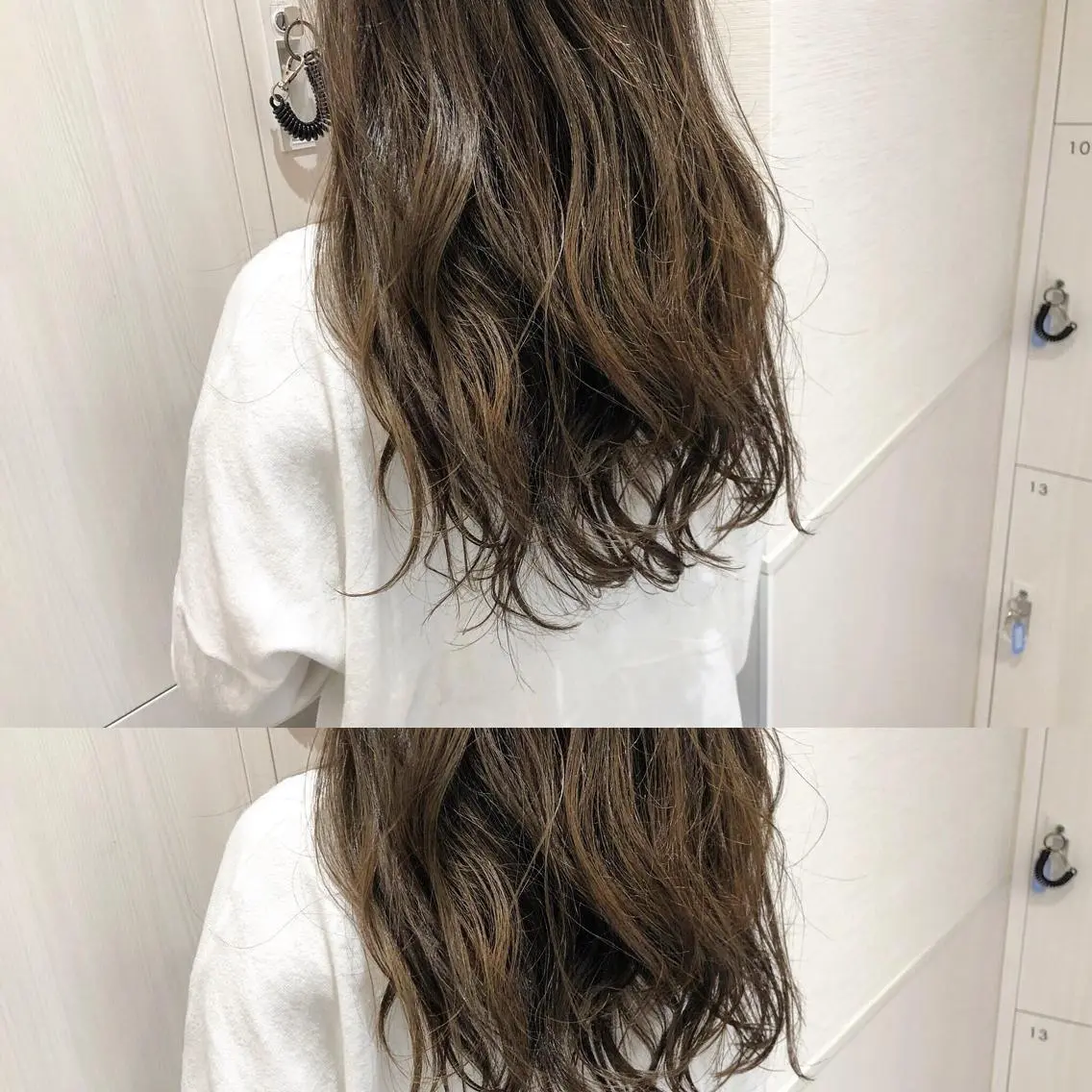 ロング カラー アディクシーカラー アッシュ バレイヤージュ 透明感カラー グラデーションカラー 三鷹で1番ショート ボブをカットする新谷のヘアスタイル