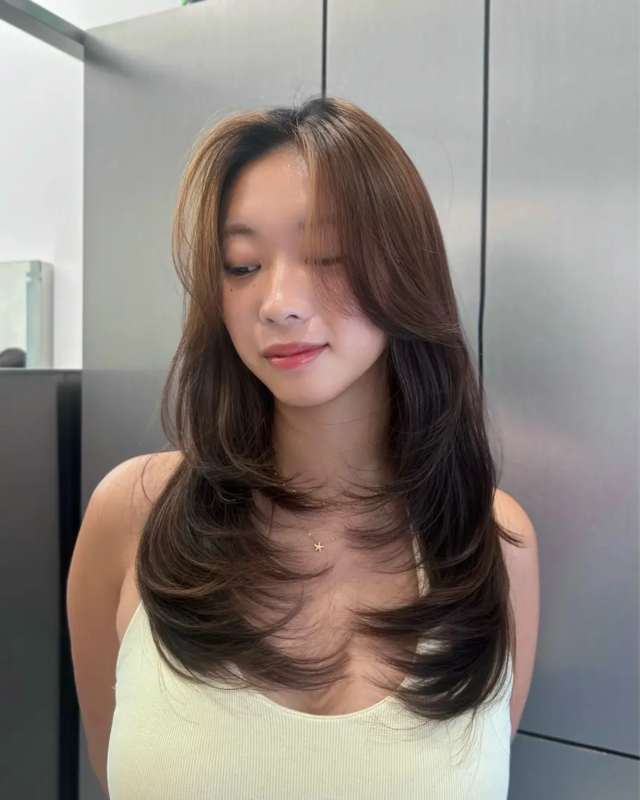 ロング レイヤーカット カット ヘアカラー トリートメント 大人レイヤー/艶美髪 🇺🇸TOMONAのヘアスタイル