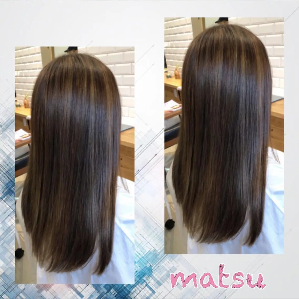 ロング カラー ダブルカラー ハイライトカラー ハイライト MATSU 🌟韓国🇰🇷のヘアスタイル