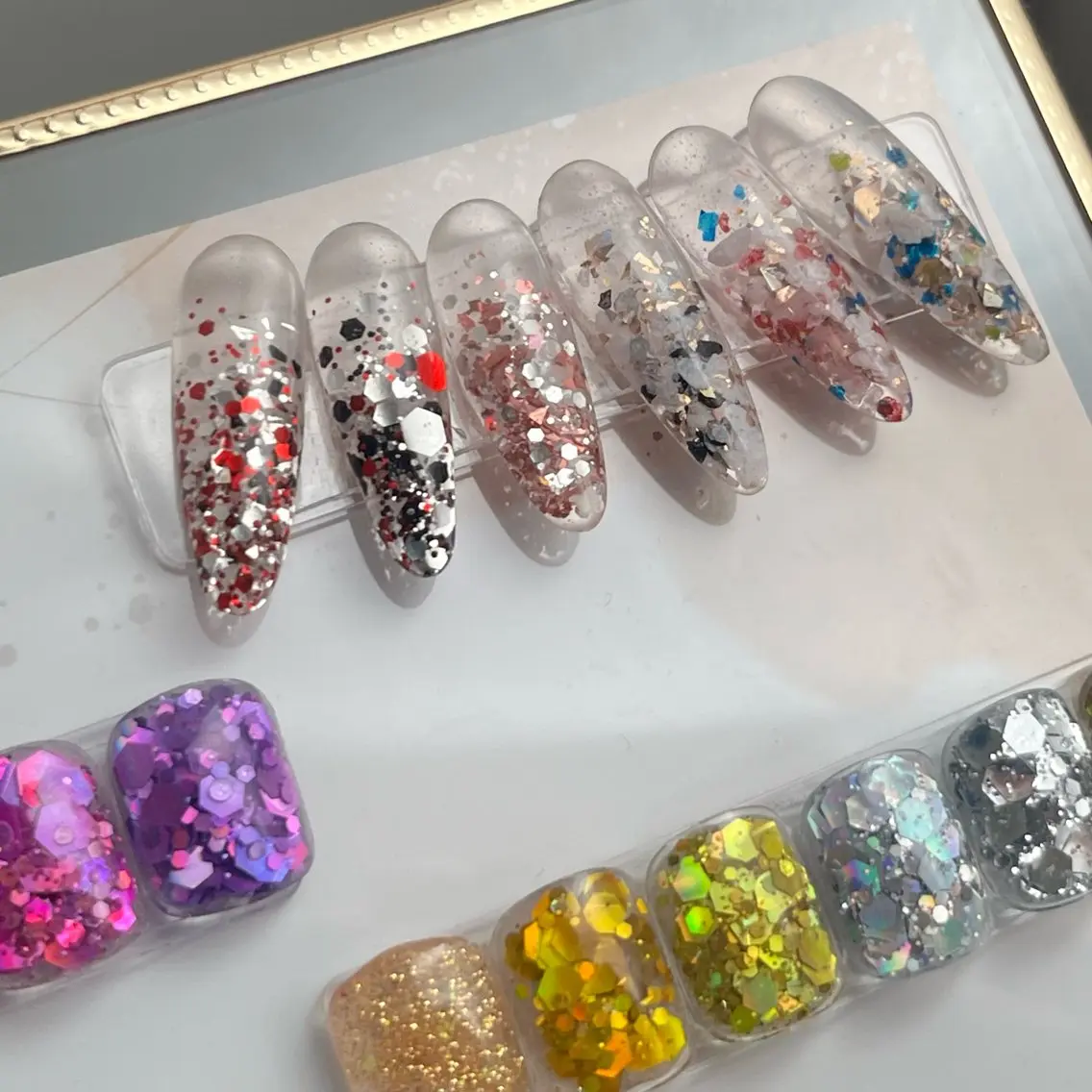 スカルプ◆ラメグラ✨アクリルでの長さだし◆の写真