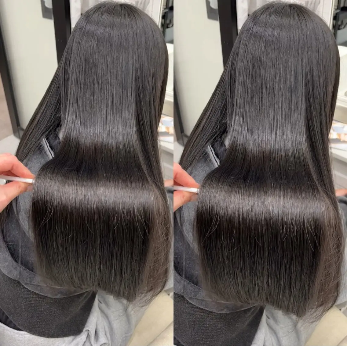 【🎗️ドライヤーだけでこの艶叶います🎗️】カット➕髪質改善縮毛矯正➕3stepトリートメントの写真