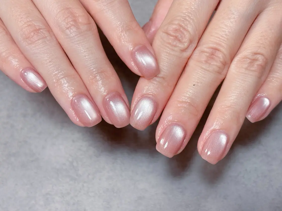 ネイル 韓国ネイル マグネットネイル ピンク 夏ネイル ハンドネイル ハンドケア 💫ゆか_ Nailartistのネイルデザイン