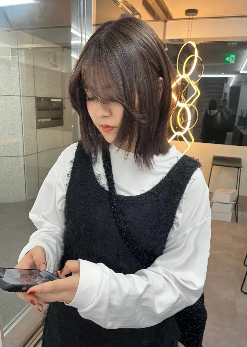 ミディアム カラー ブラウンカラー チョコレートブラウン 透明感カラー ヘアカラー トリートメント LAKING 🐣chihiroのヘアスタイル