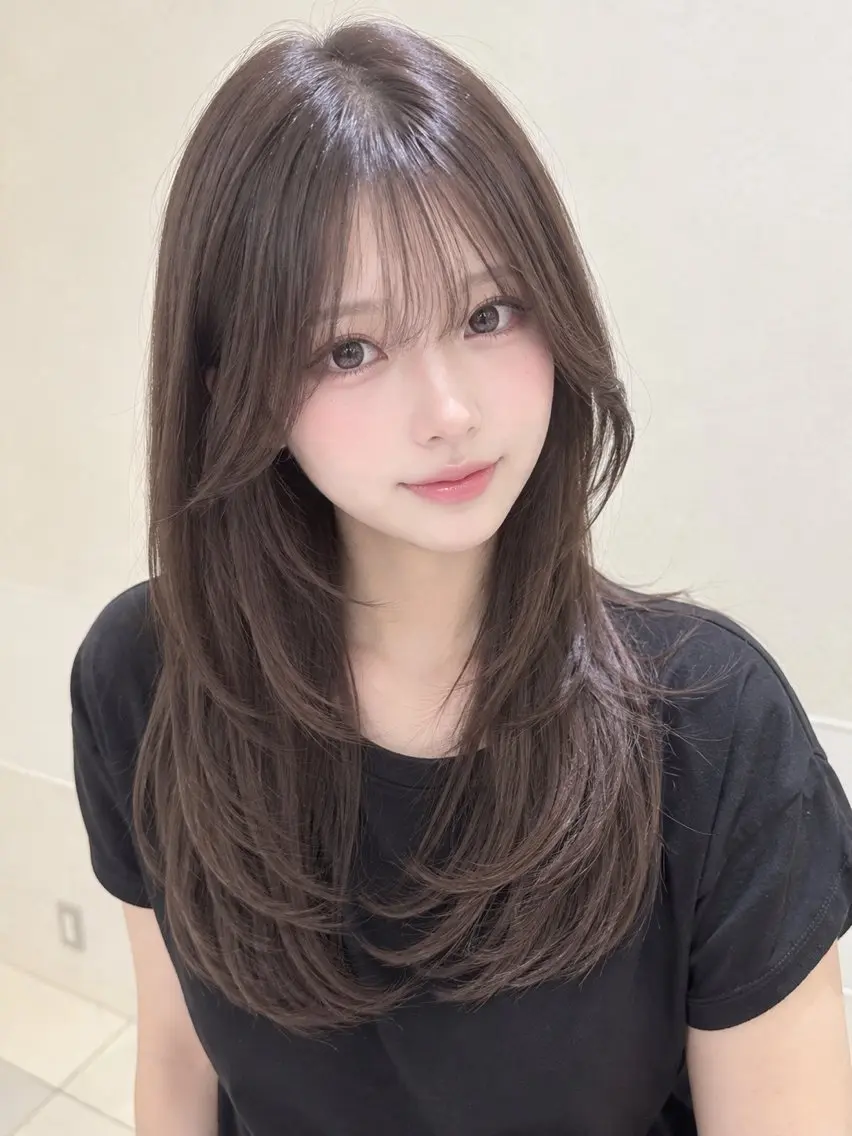 セミロング ヘアカラー ももか💖お得に！ 艶モテ/透明感♡のヘアスタイル