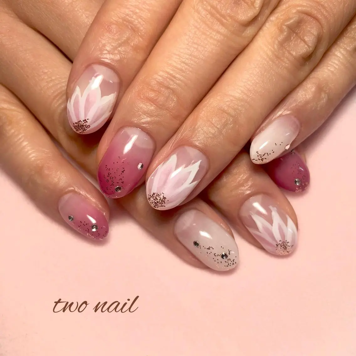 ネイル アートネイル フットネイル ハート ニュアンスネイル ハンドネイル two nailのネイルデザイン