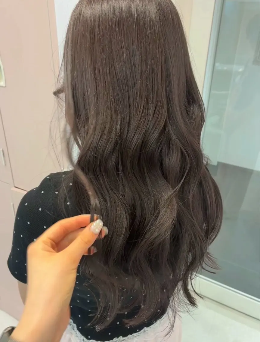 セミロング カラー グレージュ ヘアカラー ブリーチ/透明感 カラー/AIRI🦋のヘアスタイル