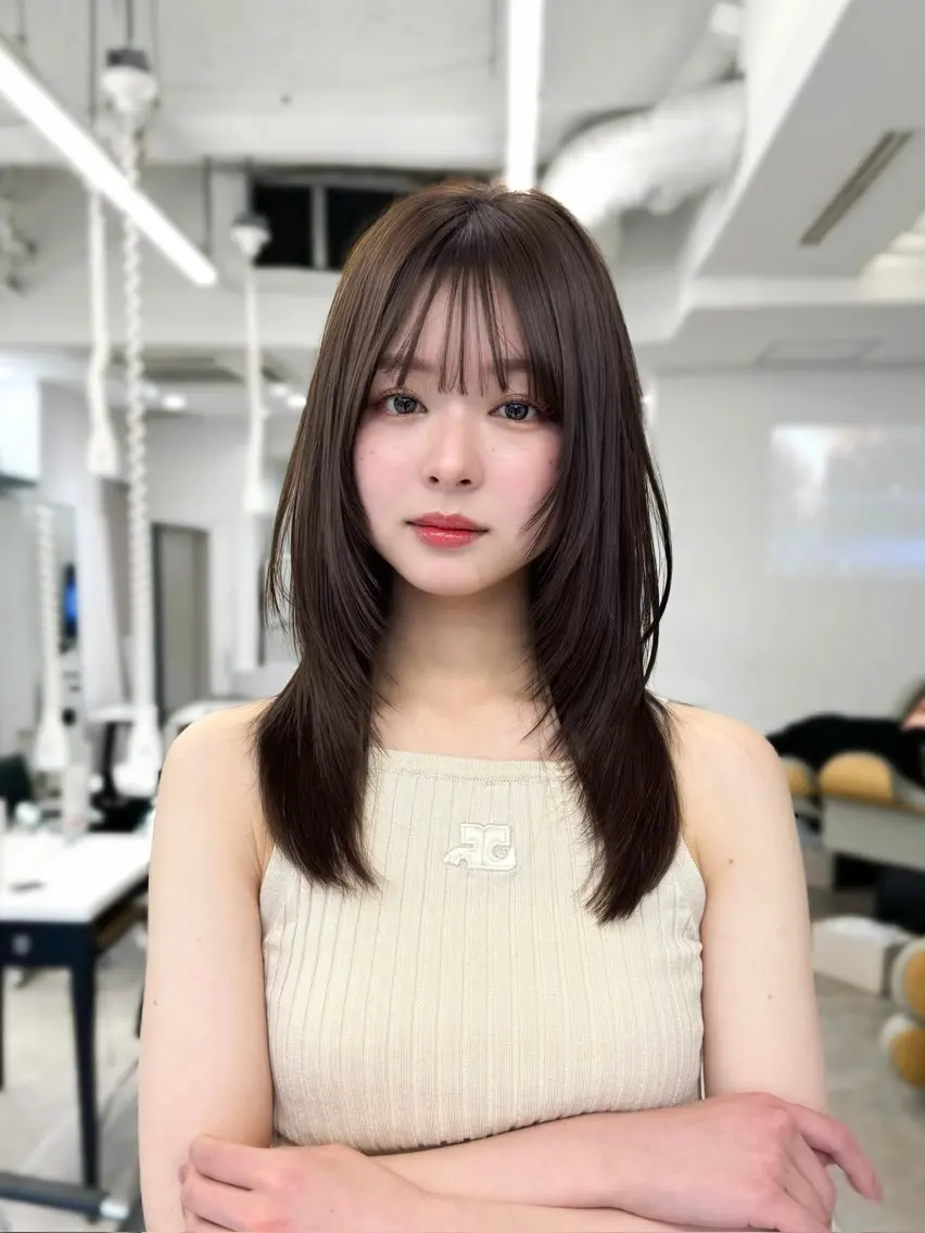 ミディアム なつき🎀韓国 styleのヘアスタイル