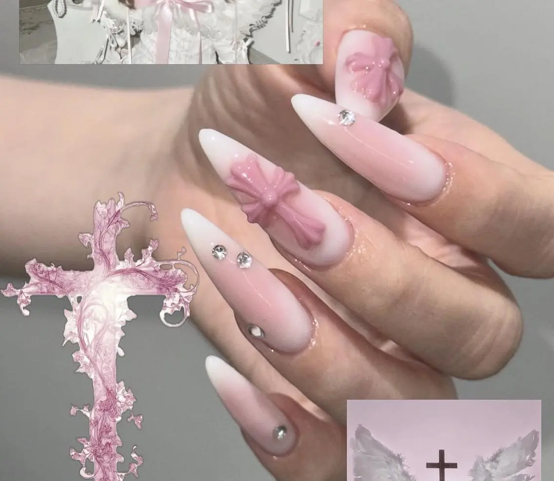 ネイル フレンチネイル ガーリー キラキラネイル ピンク 春ネイル ハンドネイル Hbaby nailのネイルデザイン