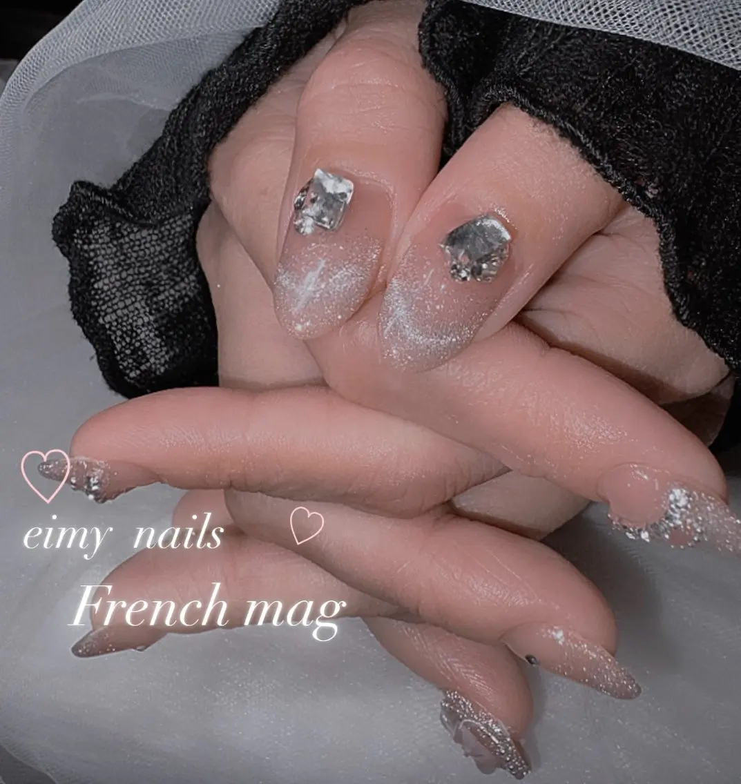 ネイル フレンチネイル グラデーション 韓国ネイル マグネットネイル 持ち込み ハンドネイル eimy nails♡のネイルデザイン