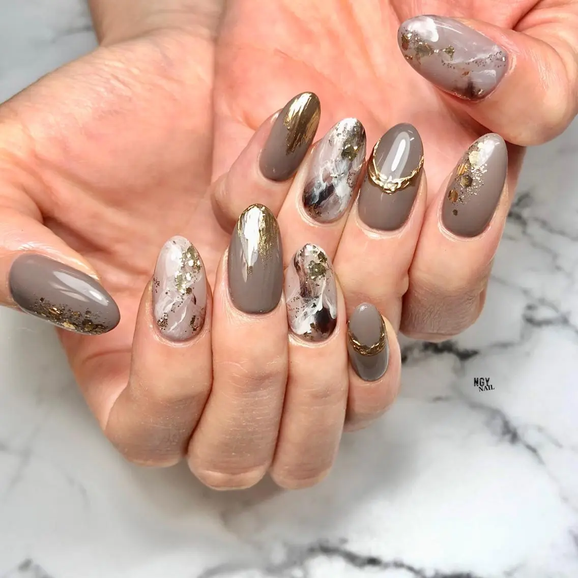 ネイル ミラーネイル ニュアンスネイル ワンカラーネイル 春ネイル ハンドネイル NAIL NOWのネイルデザイン