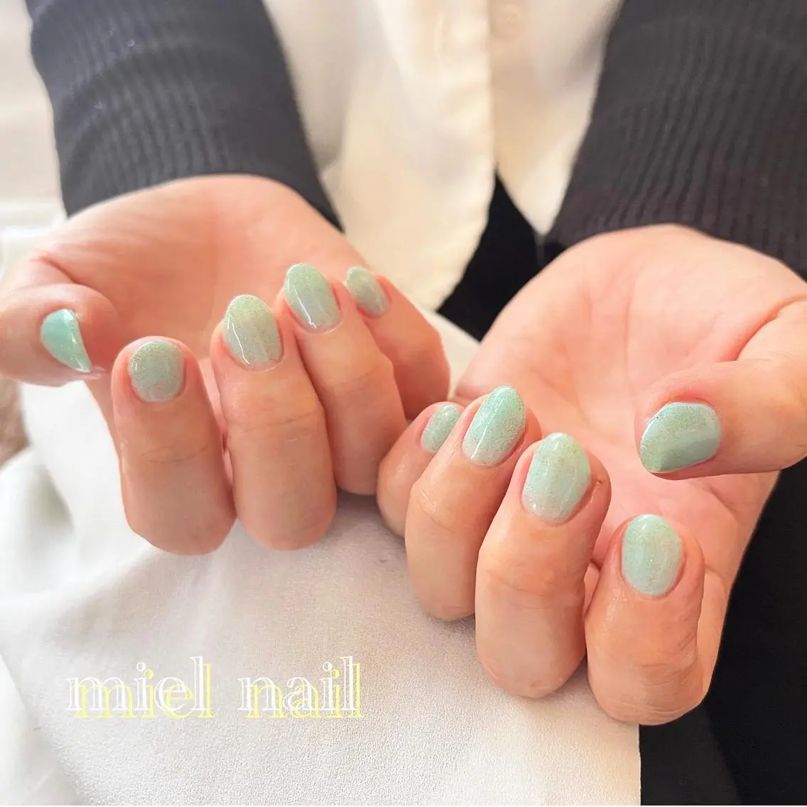 ネイル キラキラネイル ラメ(グリッター) ワンカラーネイル シンプルネイル 春ネイル ハンドネイル miel nailのネイルデザイン