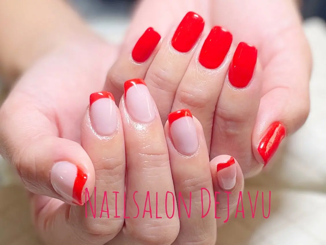 ネイル フレンチネイル ワンカラーネイル Nail salon Dejavu 🌿のネイルデザイン
