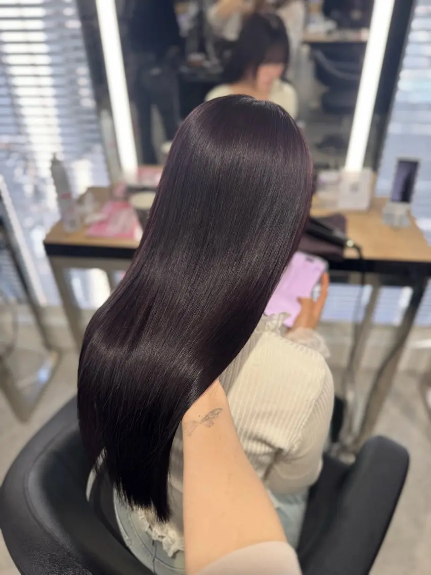 セミロング カラー ヘアアレンジ ヘアカラー トリートメント ヘッドスパ ヘアセット 🤍淡色ピンク&ラベ ンダーYUKI🤍のヘアスタイル