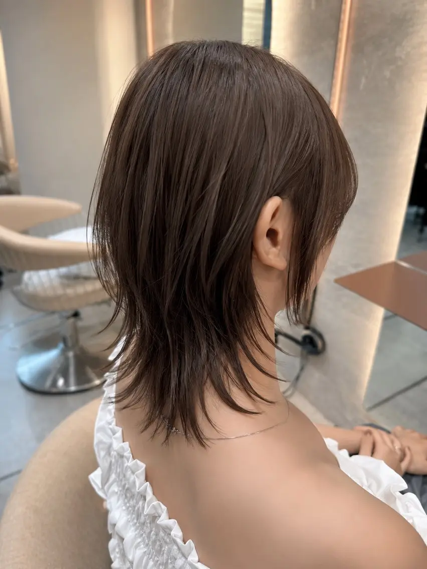 セミロング カット ヘアカラー トリートメント ウルフカット/ 髪質改善/大石晴也のヘアスタイル