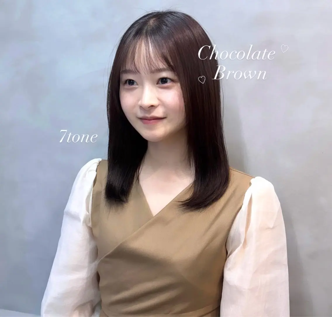 ロング カラー ブラウンカラー チョコレートブラウン ヘアカラー トリートメント girly上品ヘア 🎀/ベージュikuのヘアスタイル