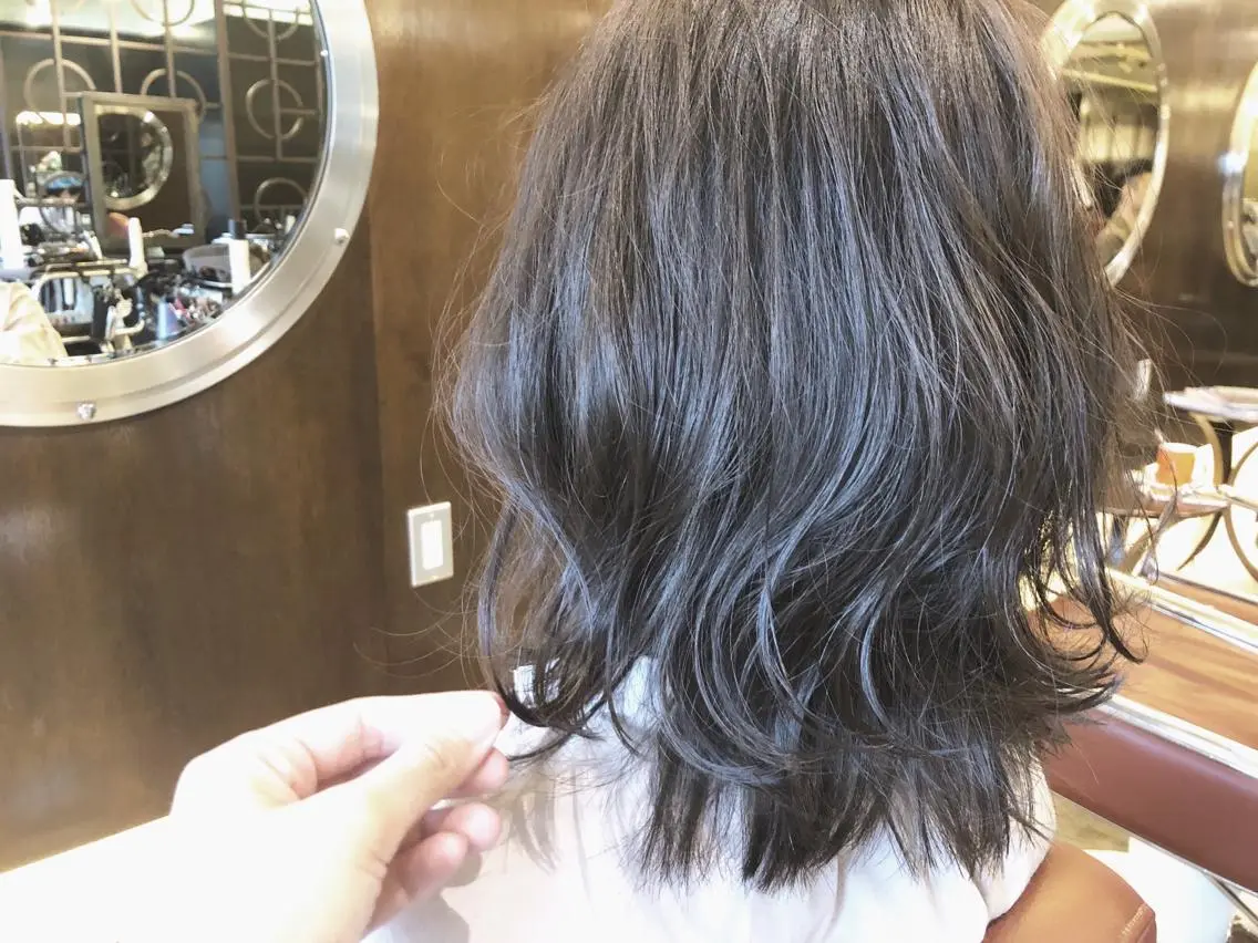 ミディアム カラー カット パーマ 艶髪/フリーランス 木山ゆかりのヘアスタイル