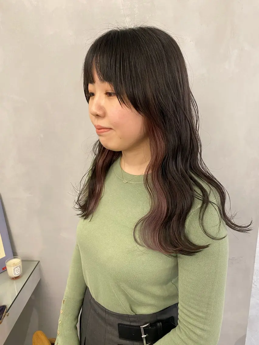 【ダメージ補修❤️🔥】似合わせカット+ベースカラー+色も選べるイヤリングカラー+システムトリートメント(ブリーチ込)の写真