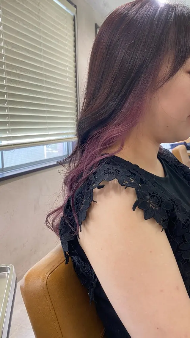 ロング カラー バレイヤージュ ミストバング ベージュカラー ブリーチ ケアブリーチ カット ヘアカラー トリートメント 脱!黒髪 ダブルカラー【上野】のヘアスタイル
