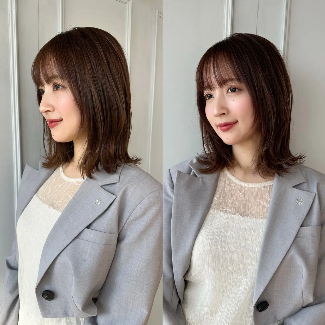 ミディアム レイヤーカット 鎌倉 彩のヘアスタイル