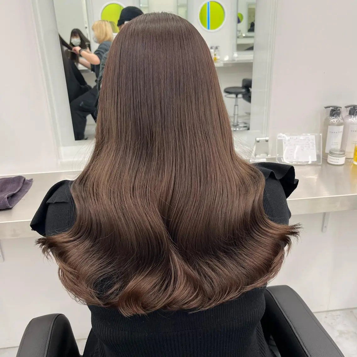 ロング ヘアカラー トリートメント ヘッドスパ ヘアセット 🍒韓国暖色ヘア NO.1🍒🪽のヘアスタイル