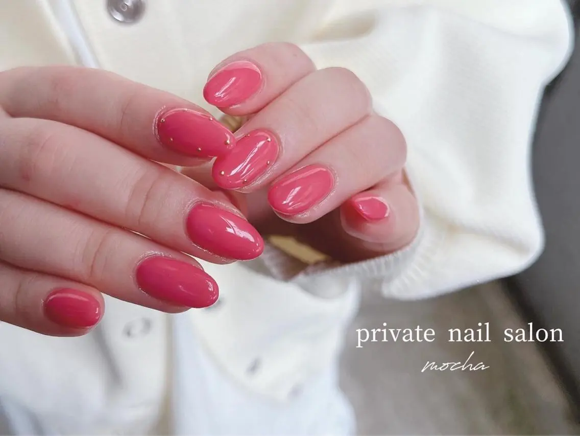 ネイル カジュアル チークネイル フレンチネイル ジェルネイル マグネットネイル mocha nailのネイルデザイン