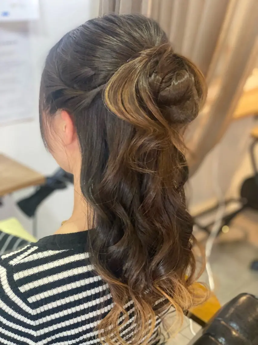 ロング ヘアアレンジ ヘアセット maya マヤのヘアスタイル