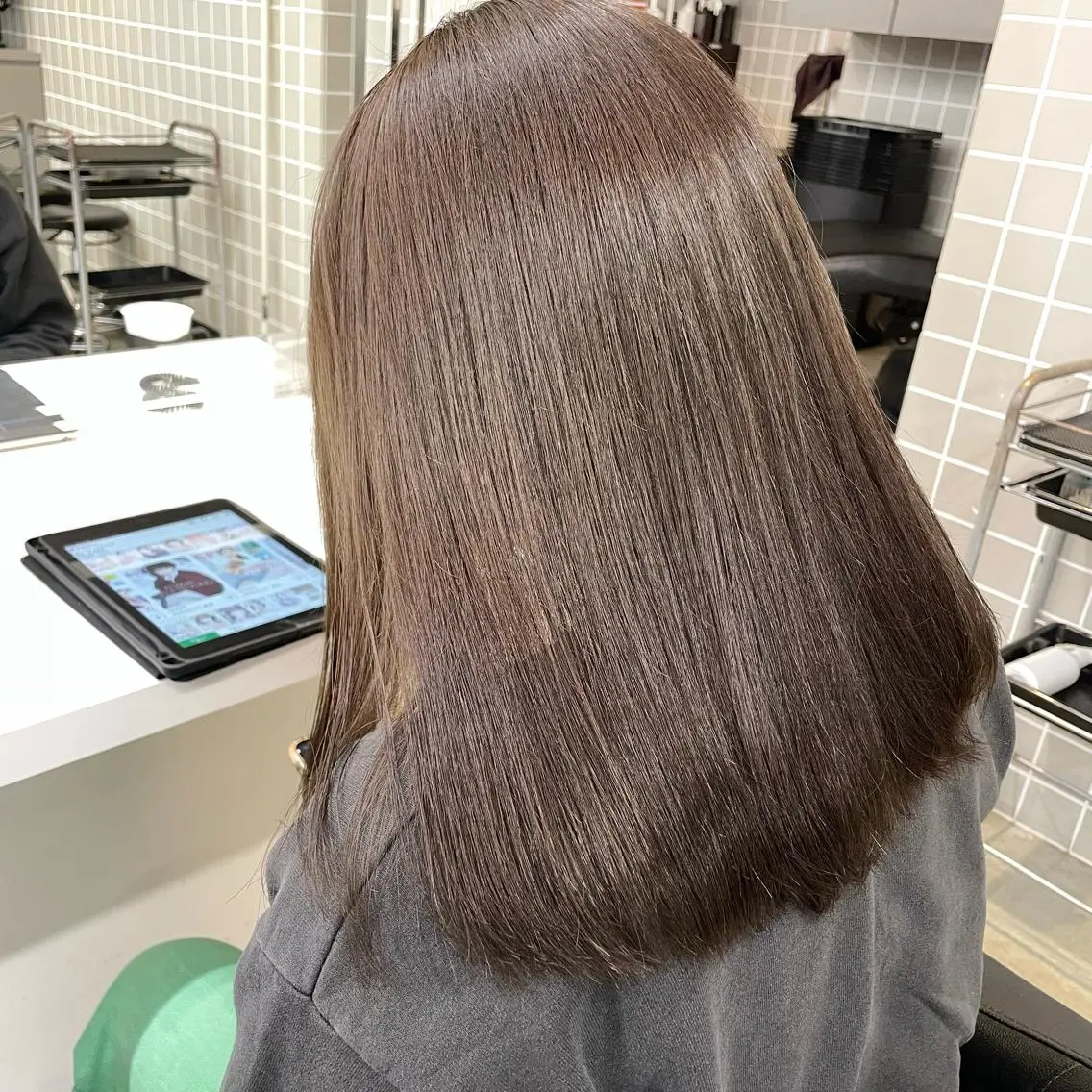 セミロング カラー *モデル募集🤍横浜 透明感カラー🫧のヘアスタイル