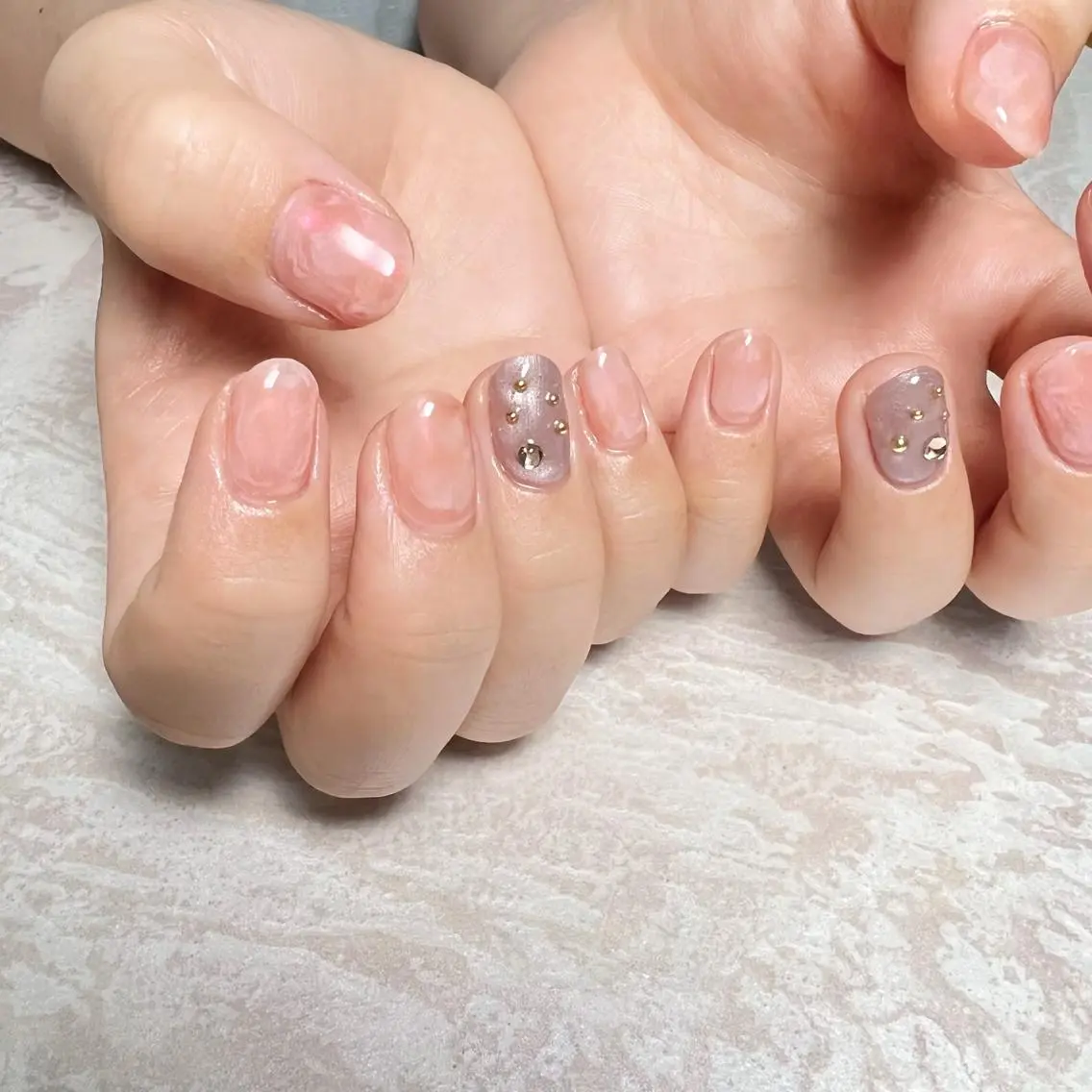 ネイル ニュアンスネイル ショートネイル gemickle nailのネイルデザイン