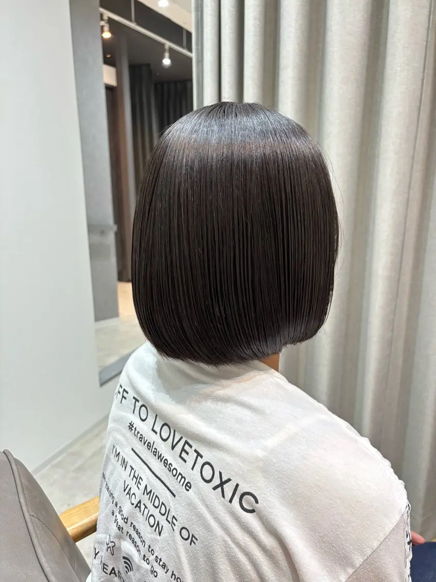 ショート パーマ ボブ 🤍美髪縮毛/髪質 改善/池上夏凜🤍のヘアスタイル