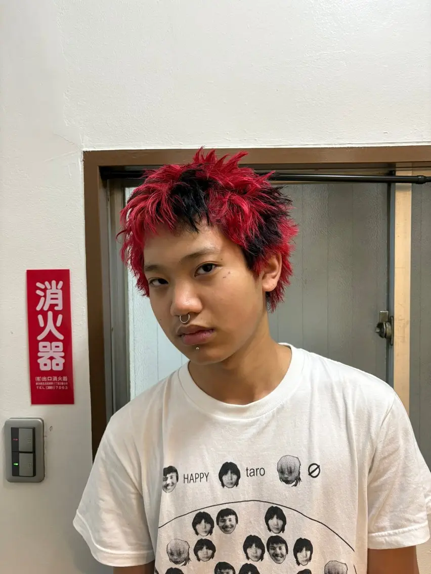 カラー メンズ 黒髪 ヘアカラー 池田 陽喜のヘアスタイル