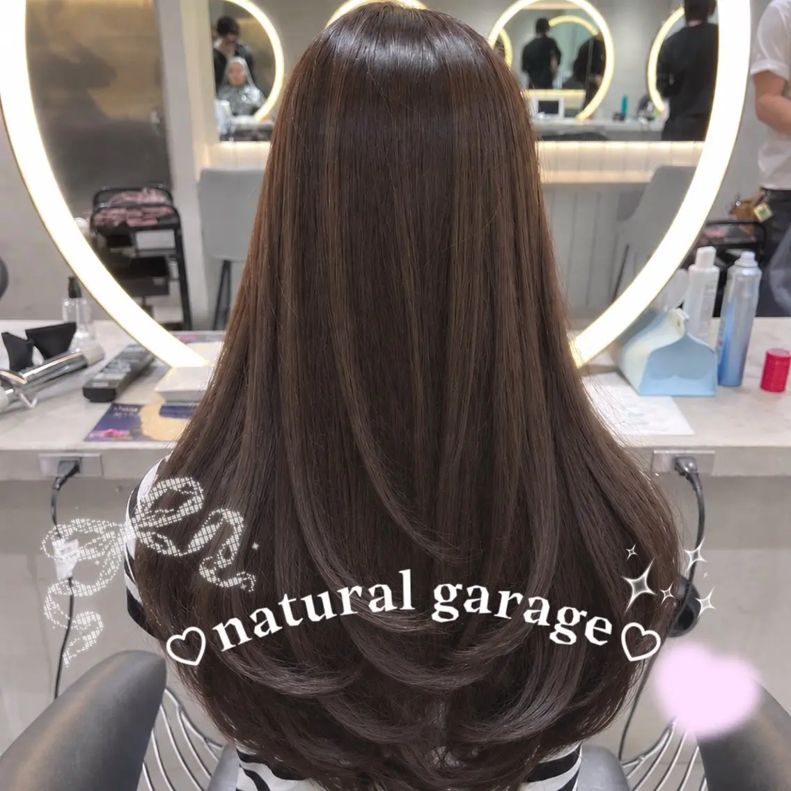 ロング カラー 透明感カラー グレージュ オレンジ カット ヘアカラー ♡Aira♡Lond /韓国レイヤー/縮毛のヘアスタイル