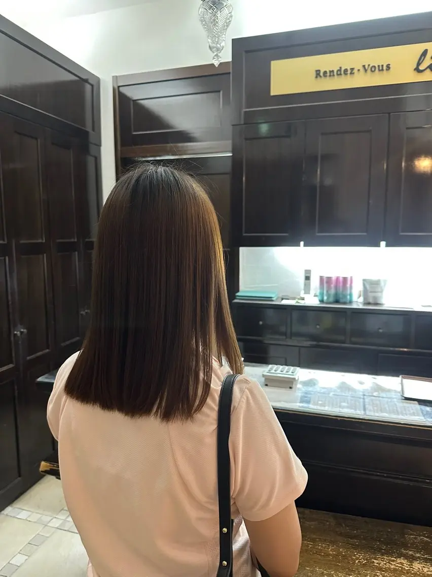 ミディアム 髪質改善 藤原 蓮のヘアスタイル