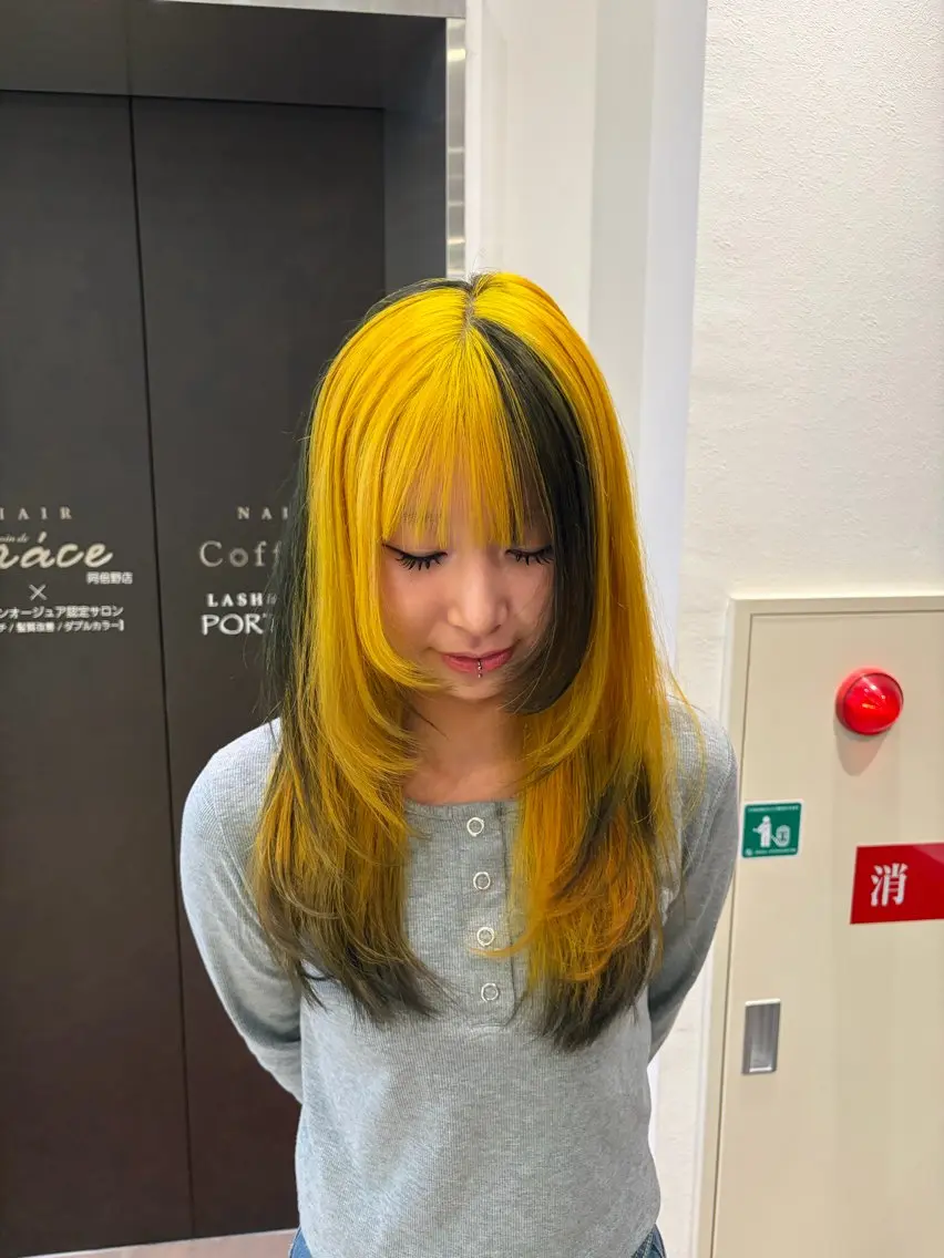 セミロング カラー 髪質改善/ハイトーン /デザイン見正 恵弥のヘアスタイル
