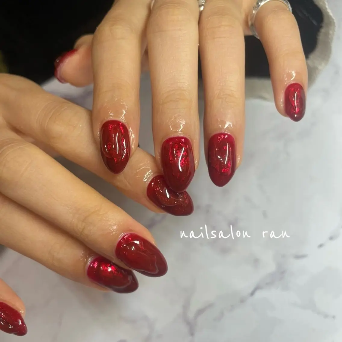 ネイル ボルドー ハンドネイル ハンドケア nailsalon ranのネイルデザイン