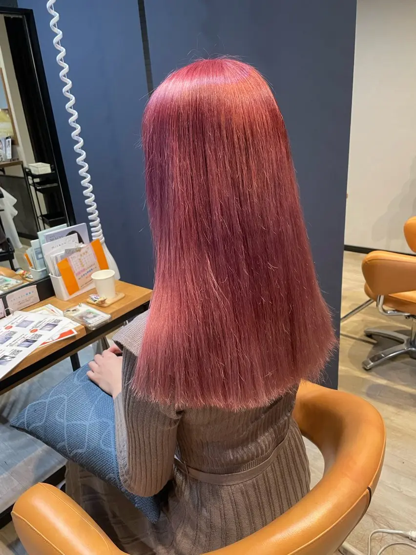 セミロング カラー ラベンダーカラー ピンクカラー ピンクラベンダー ヘアカラー トリートメント 髪質改善/ブリーチ 田代 龍我のヘアスタイル