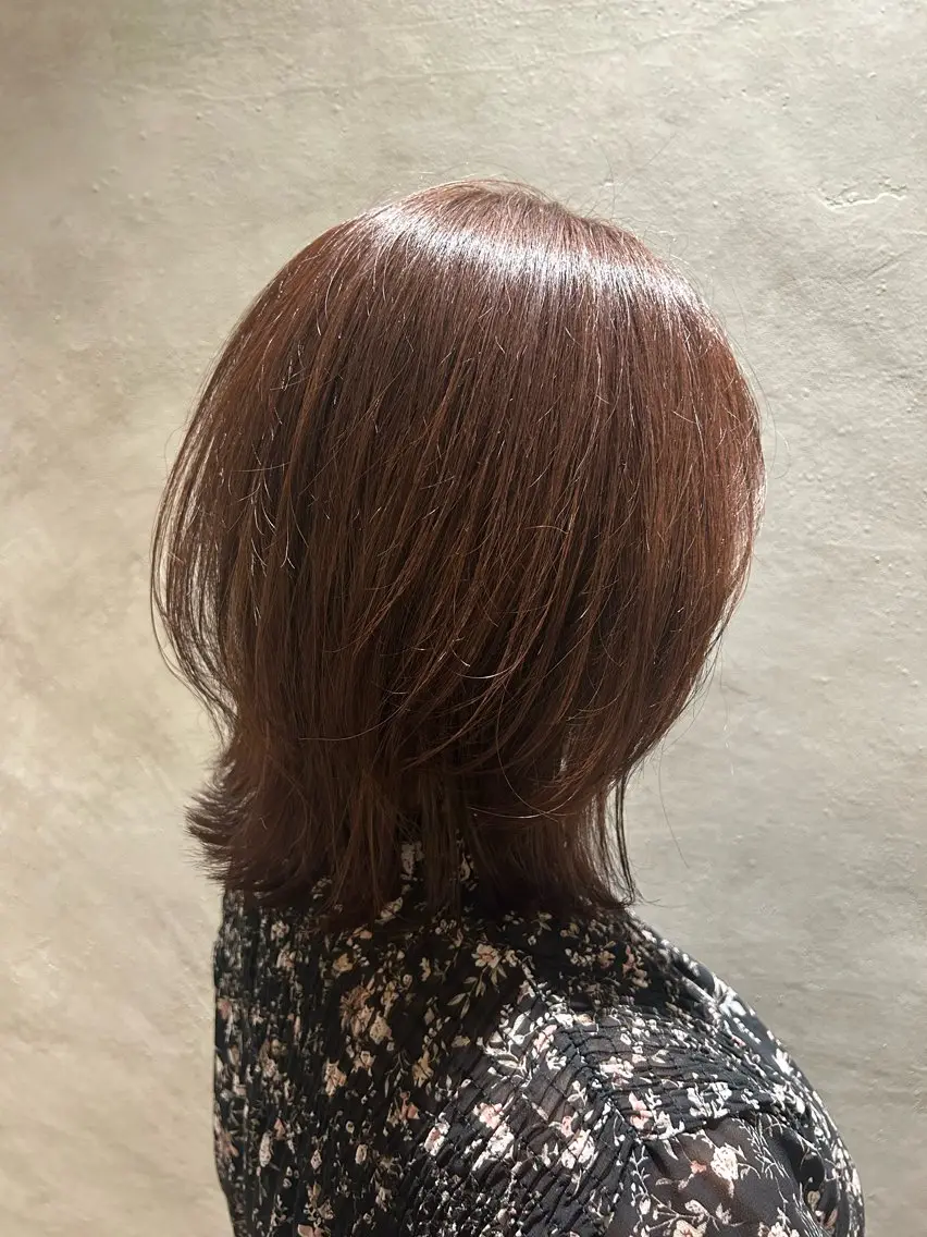 ミディアム くびれヘア 小顔カット 髪質改善カラー/ レイヤー/望月うららのヘアスタイル