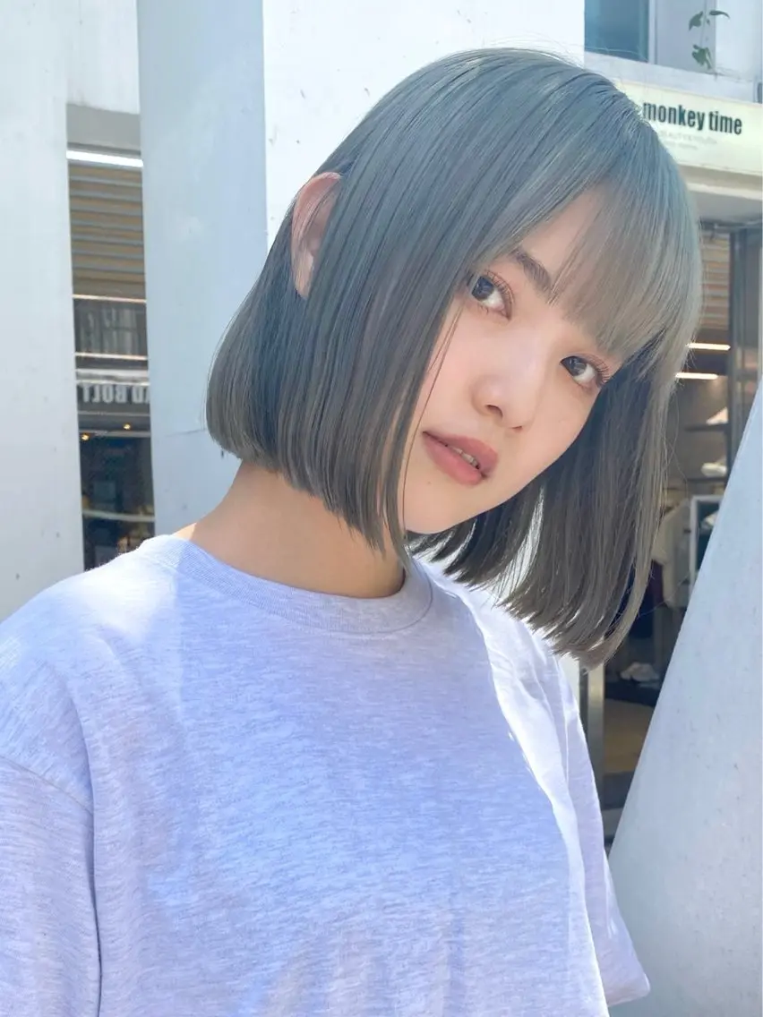 ショート カラー グレージュ オリーブグレージュ オリーブグレー ボブ fifth大川 尚輝のヘアスタイル