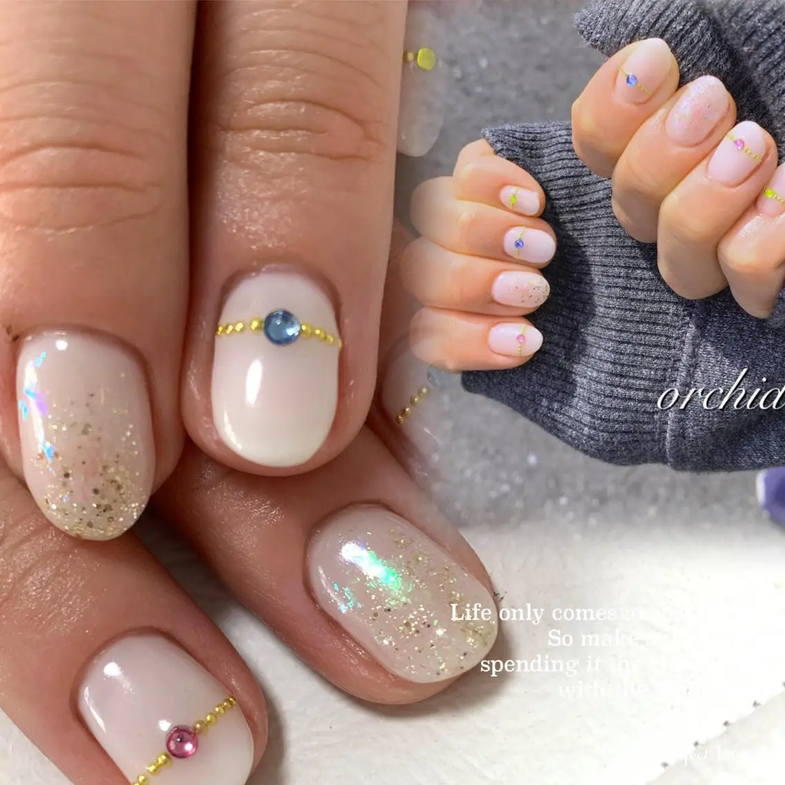 ネイル オーロラネイル orchid ♡オーキッドのネイルデザイン