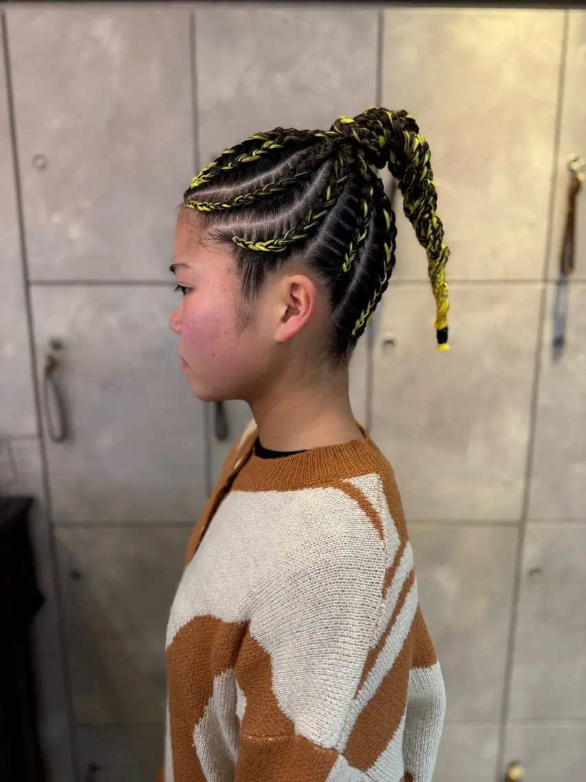 エクステ ヘアセット BRAIDS💎愛子 大人ハイライト💎のヘアスタイル