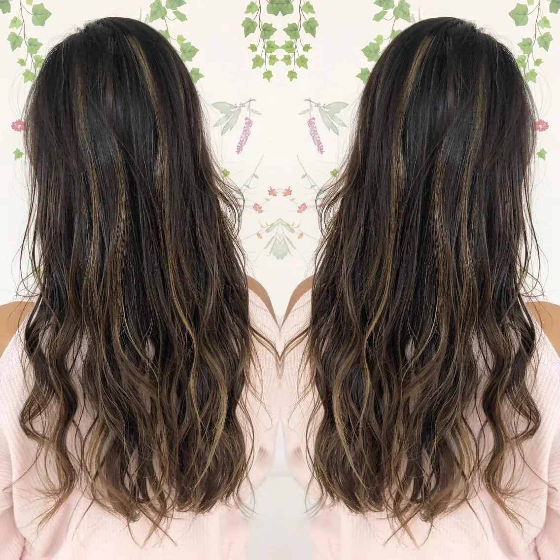 ロング カラー アッシュ バレイヤージュ ブリーチ グラデーションカラー グレージュ 似合わせカット/ レイヤーカット/新谷のヘアスタイル