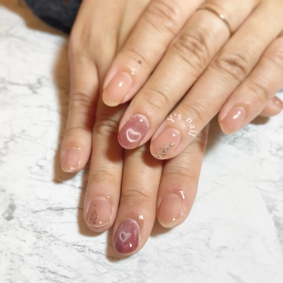 ネイル ハート 手書きが得意🖌️ Y’s  nailのネイルデザイン