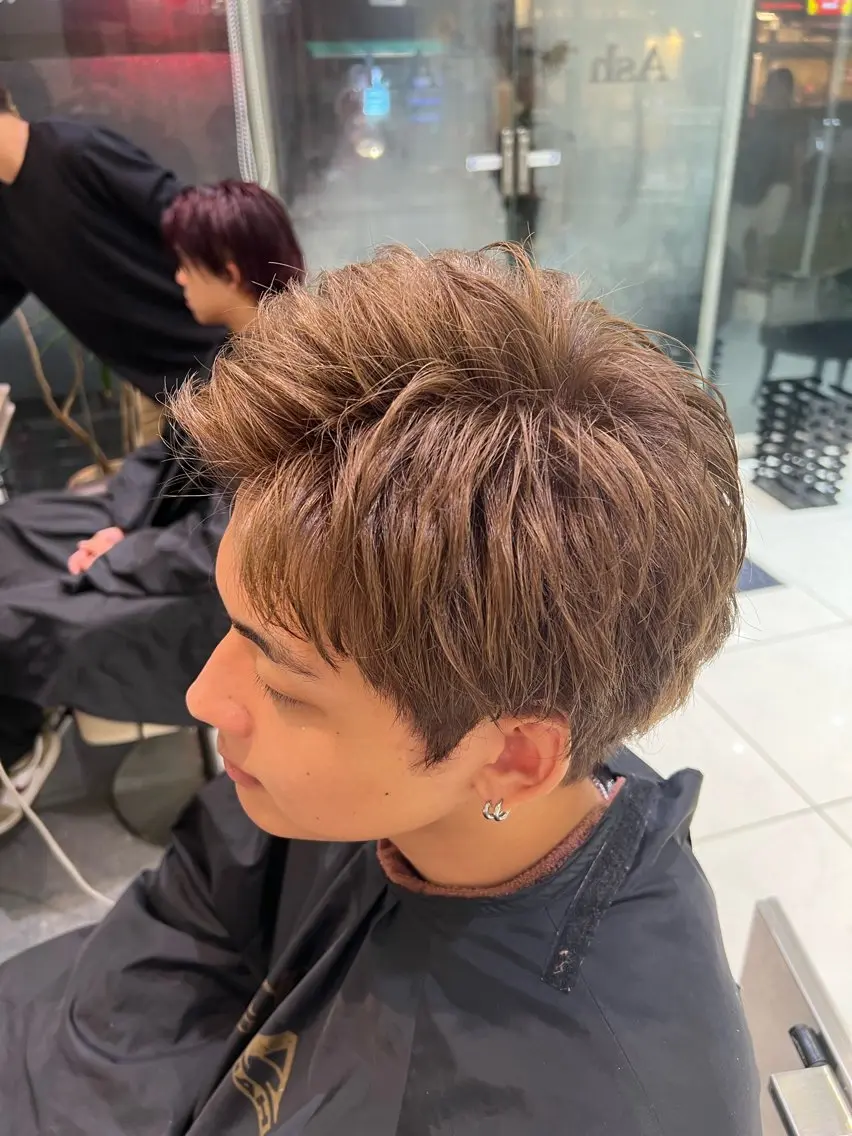 ショート カラー メンズ カット ヘアカラー SENA 再現性 パーマと縮毛矯正のヘアスタイル