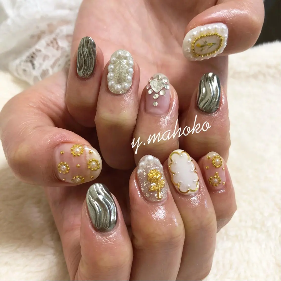 ネイル ハンドネイル パラジェル有/ 長さだし/mahoのネイルデザイン